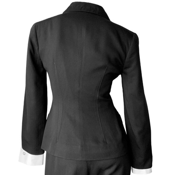 Bebe vintage tailored hourglass padded shoulder 4 button black blazer - Size 4 - Picture 5 of 10
